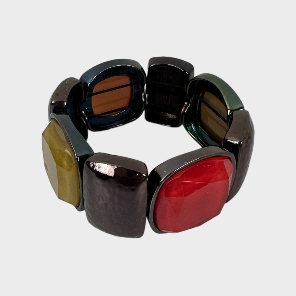 Bill Blass Stretchy Bracelet Stone Bracelet Red Brown